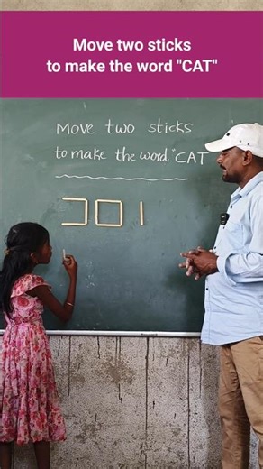 Move two sticks to make the word "CAT" / Innovative thoughts