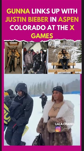 LaLa Chanel on Instagram: "Gunna is really outside enjoying the snow in Aspen, and the vibes are pure luxury. Fresh off linking up with Justin Bieber at the X Games, Gunna turned the whole trip into a quiet flex. Big leather pieces, rich furs, and clean streetwear details had him looking expensive while taking in the winter action. He kept it simple on social media with a one-word caption, “ASPEN,” and somehow that said everything. Fans immediately caught on that this was less about snow sports 