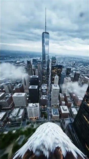 EAGLE EYE VIEW: Soaring Over a Rainy City Like a Boss!