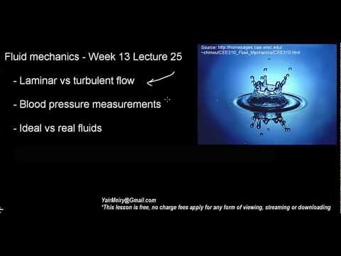 lecture 25 part 1 (Laminar & turbulent flow, Blood pressure, ideal & real fluids)