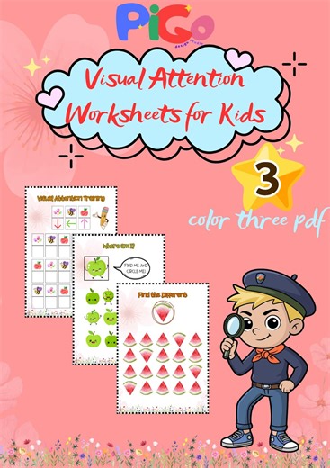 Visual Attention Worksheets: Preschool Focus Activity (printable PDF) - Etsy