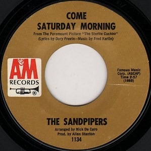 The Sandpipers - Come Saturday Morning / Pretty Flamingo