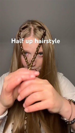 Royal braided halfup hairstyle for summer 🩵🌸 #hairtutorial #longhair #hairhack #shorts