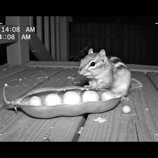 Chipmunk Eating a Giant Pea Pod #cute #chipmunk #shorts
