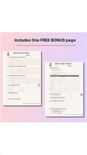 Pregnancy kick counter Printable | Aesthetic Pregnancy Planner