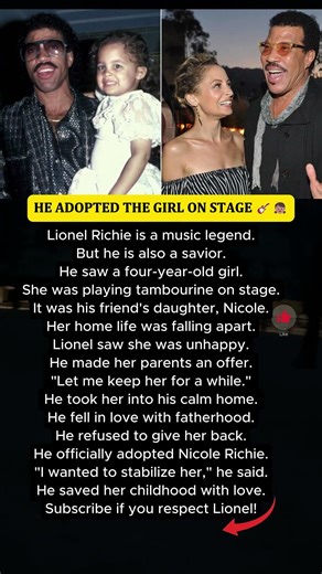 Why Lionel Richie adopted Nicole... 🎸👧🏽 #Shorts #respect #news #kindness #viral