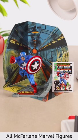McFarlane Toys - Marvel Captain America 1:10th Scale Collectible with Scene (Captain America #100)