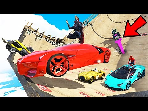 SUPER MEGA RAMP JUMP CHALLENGE in GTA 5 with BOB & CHOP