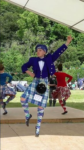 Young Scottish male competes in Highland Fling dance during 2023 Drumtochty Highland Games #shorts