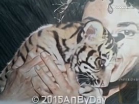 MJ with Tiger cub my moving drawing | MJ Art by Day