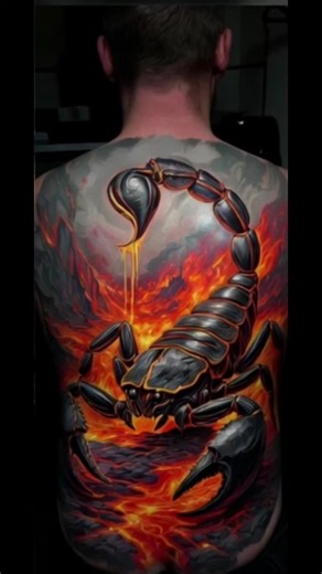 Stunning Hell Scorpion Backpiece Tattoo