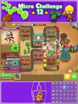 Bloons TD6, Double Shot Sentries, Micro Challenge 12