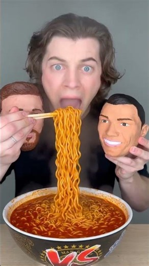 ‪@LukeDidThat‬ Eats the Top Hell Ramen Heat: ∞ super hell spicy!😭😵👹🥵