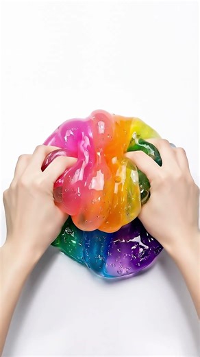 Rainbow Jelly Slime Poking ASMR 🌈 #ASMR #Slime #Shorts #OddlySatisfying #Rainbow