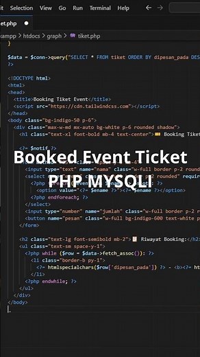Build a Ticket Booking System with PHP & MySQLi — Full Project