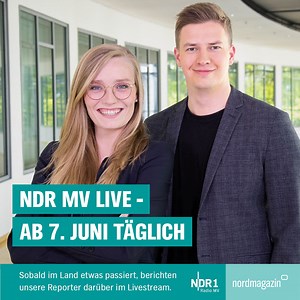 Schnell, aktuell und regional: Unsere Reporter sind mit der Kamera im Land unterwegs und berichten im Livestream über die Topthemen aus Mecklenburg-Vorpommern. Am 7. Juni geht es los! 🤩 https://www.ndr.de/nachrichten/mecklenburg-vorpommern/ndr_mv_live/index.html | NDR Mecklenburg-Vorpommern