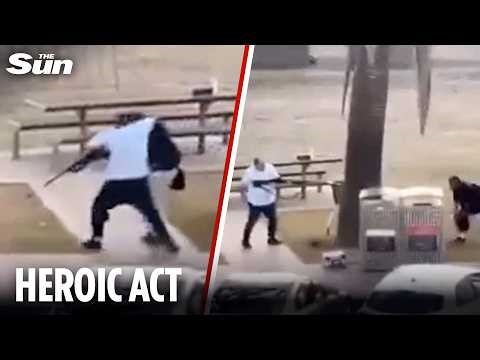 Incredible moment hero bystander tackles Bondi Beach gunman & turns gun on him after mass shooting