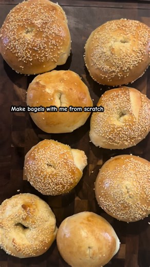 How to make bakery style bagels at home 🥯 Recipe and steps at the end of the video! #recipes #bagel #kitchenaid