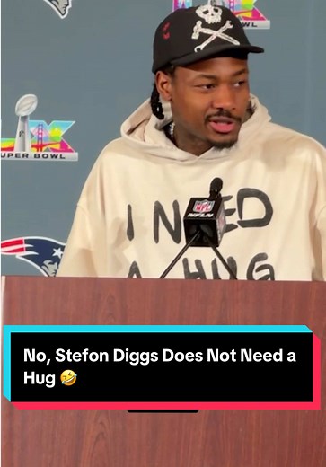 Stefon Diggs' Hoodie Statement at Super Bowl Press Conference