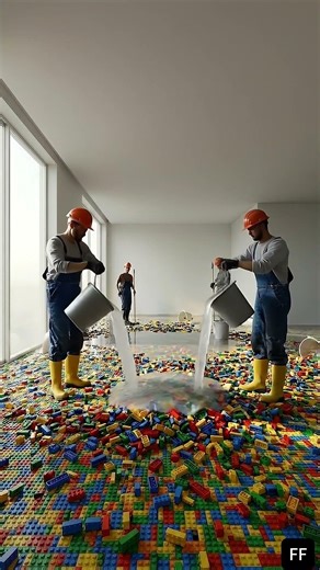 Turning Thousands of LEGO Bricks Into a Resin Floor | Epoxy Floor Transformation