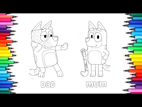 How To Color In 2 Blue Blue Cartoon Characters | Cute Easy Drawing for Kids 🎨