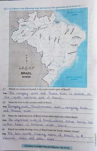10th geography lesson number 3 physiography and drainage || geography map and diagrams activty book
