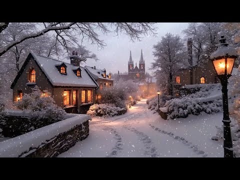 Nostalgic Winter Village Ambience | Snowy Silence and Dark Academia Piano for Reading