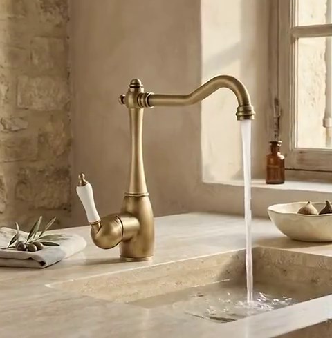 Antique Bronze Kitchen Faucet, Vintage Brass Sink Mixer Tap, Swivel Farmhouse Kitchen Faucet, Rustic Cottage Sink Faucet - Etsy