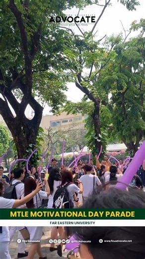 WATCH: Third-year Far Eastern University (FEU) Medical Technology (MT) students show their support for their seniors who are set to take the MT Licensure Exam (MTLE) as part of the MTLE Motivational Day parade at the FEU Grounds today, February 27. | FEU Advocate