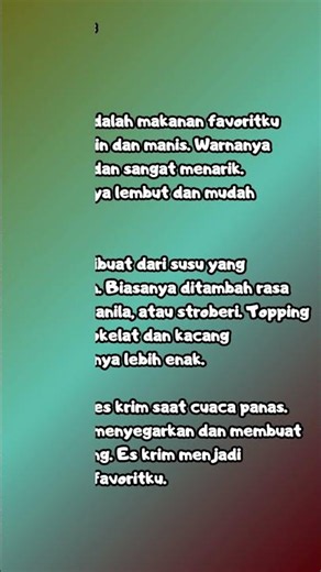 CONTOH TEKS DESKRIPSI MAKANAN FAVORIT
