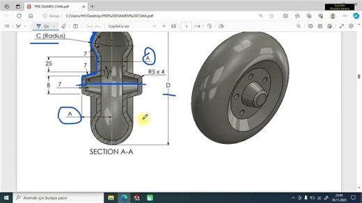 CSWA Sınavını Geçmek İçin Örnek Çizim | Solidworks CSWA Part Modeling | Mustafa KARACA