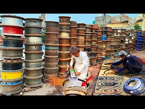 How to Make Truck Rim Plate From Old Ships Sheets And Repair Broken Rim