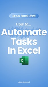 This Excel Tool will save you HOURS! 😉 Learn how to automate tasks in Excel using macros! ✨ #excel #accounting #finance #spreadsheets #exceltips #exceltricks #workhacks #corporate #tutorial | Easilyexcel