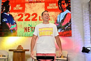 Joey Chestnut bests Takeru Kobayashi with new world record of 83 hot dogs to win Netflix eating battle