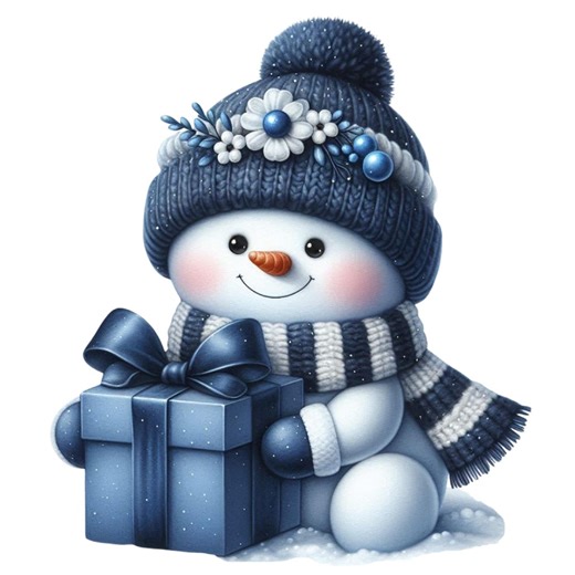 Blue Christmas Snowman Clipart Bundle, Holiday Graphics (digital Download) - Etsy UK