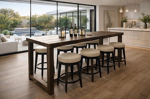 Reclaimed Wood Bar Height Table | Kitchen Island Table | Custom Height Dining Table | Handcrafted Modern Farmhouse | Espresso Finish - Etsy