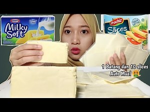 ASMR KEJU BATANGAN DAN 10 KEJU SLICES || MUKBANG KEJU KRAF MILKY SOFT DAN KEJU PROCHIZ SLICES