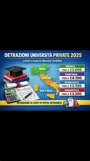 Definite le soglie 2025 per detrarre le spese università private.