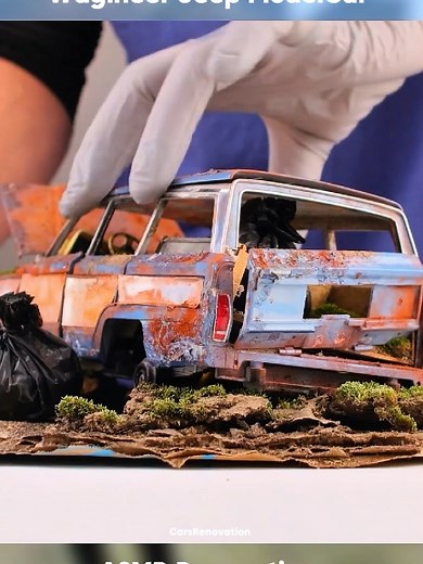 Restoretion Abandoned Wagoneer Jeep ModelCar #restore #rusty #cars #modelcar #restoration #renovation #oldtonew #repair