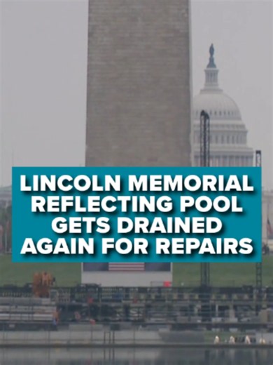 Crews have started draining the Lincoln Memorial Reflecting Pool for the second time in three months as the National Mall landmark undergoes another round of repairs following weeks of issues. Read more by clicking the link in our bio.