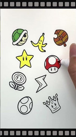 Coloring Mario items（スーパーマリオ） [Coloring book] #drawing #ニンテンドー