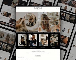 Hair Salon Website, Hair Stylist Website, Hair Shopify Template, Shopify Theme Luxury, Dark Shopify Theme Hair, White Luxe Shopify Theme - Etsy