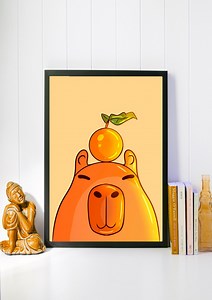 Capybara Poster Capybara Meme Art High Quality Canvas Prints Vibing and Chilling Capybara Home Decor Unframed - Etsy UK