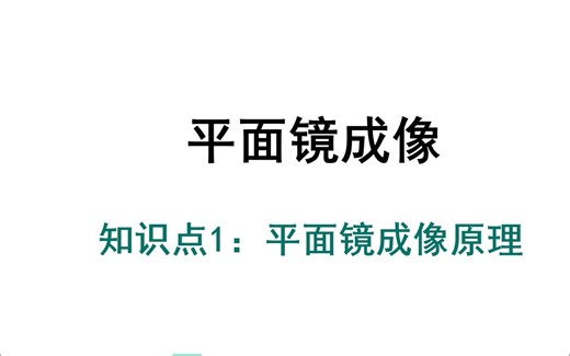 知识点2：平面镜成像原理