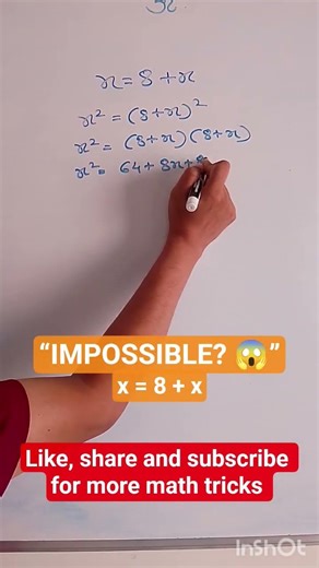 Solve x = 8 + x in Seconds! 🤯 | Simple Algebra Trick #Shorts