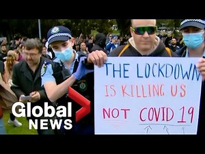 Police and protesters clash at Australian anti-lockdown protests in Sydney