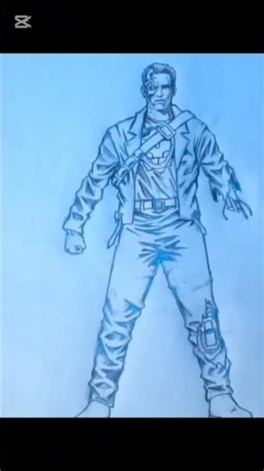 Terminator Judgment Day T sketch art short #shorts #sketchart #youtubeshorts #artscraft