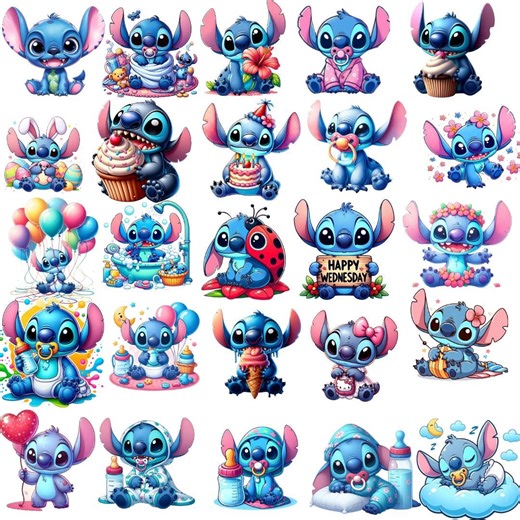 Baby Stitch PNG Clipart, Cartoon Alien Digital Download (sublimation Design) - Etsy