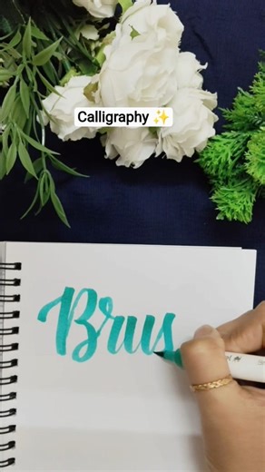 Calligraphy Practice For Beginners.💚Brush Calligraphy.✨#ElegantScripts #shorts #calligraphy