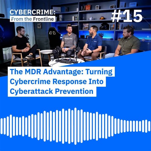 🛡️ Cyberattacks don’t wait for business hours—and neither does Bitdefender MDR. In this new episode of the CYBERCRIME: From the Frontline podcast, our experts share real stories from incident response and what it takes to protect organizations around the clock. If you’re responsible for security, this one’s a must-listen. 🎧 Hit play: https://bitdefend.me/4a4vhfJ & don’t forget to subscribe. 📲 #Bitdefender #Cybersecurity #MDR | Bitdefender